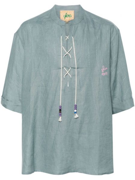 Lininė marškiniai Glass Cypress pilka