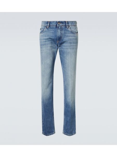 Bedrövad skinny fit-jeans Dolce&gabbana blå