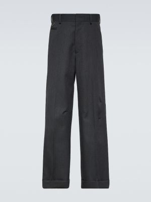 Vlněné rovné kalhoty Undercover šedé