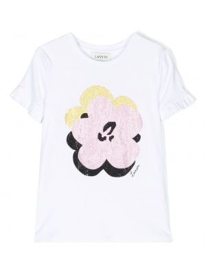 T-shirt a fiori Lanvin Enfant