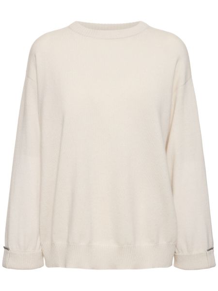 Džemper od kašmira Brunello Cucinelli bijela