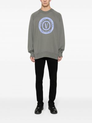 Sweatshirt aus baumwoll mit print Versace Jeans Couture grau