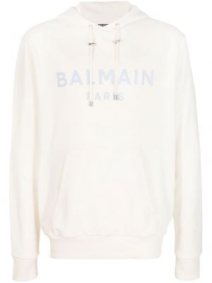 Bomull hettegenser Balmain hvit