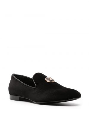 Samt loafer Versace schwarz