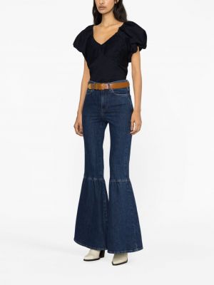 High waist bootcut jeans ausgestellt Maje blau