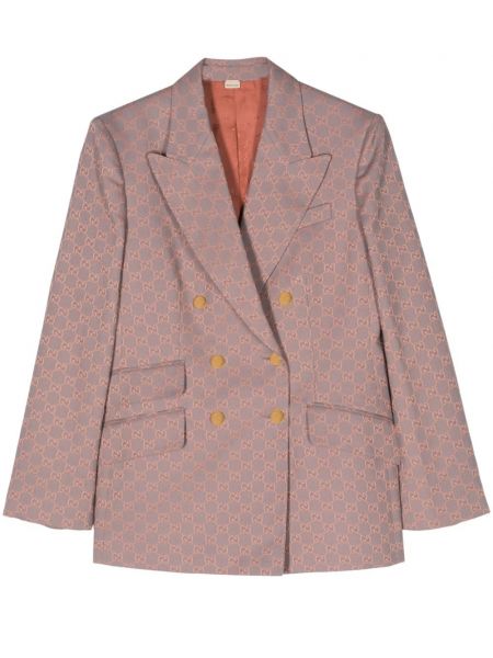 Jacquard dobbeltradet blazer Gucci grå