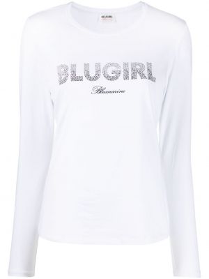 Raštuotas marškinėliai Blugirl balta