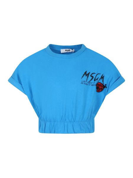 Koszulka z koralikami Msgm niebieska