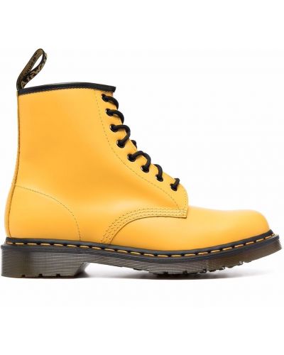 Blonder lær snøring støvler Dr. Martens gul