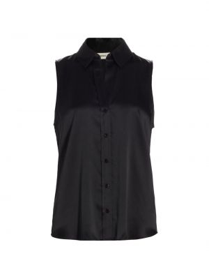 Шелковая блузка без рукавов L’agence черная