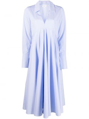 Niebieska sukienka midi z dekoltem w serek Co