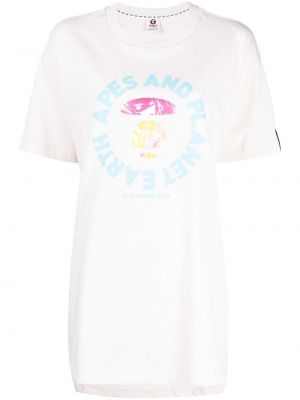 Тениска с принт Aape By *a Bathing Ape® бяло