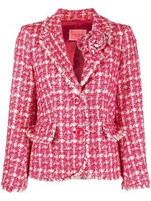 Tweed sjekket blazer Kate Spade rosa