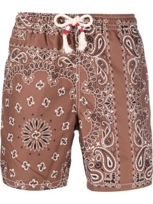 Paisley trykt shorts Mc2 Saint Barth brun