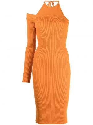 Dzianinowa sukienka asymetryczna Monse pomarańczowa