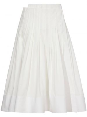 Bavlněné plisovaná sukně s vysokým pasem Proenza Schouler - bílá