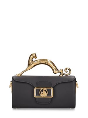 Bolso clutch de cuero Lanvin negro