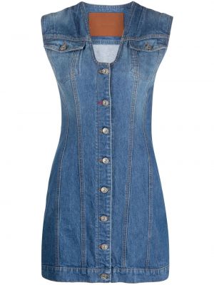 Jeanskleid mit geknöpfter Victoria Beckham blau