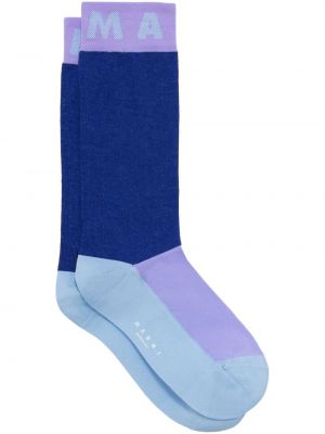Плетени чорапи Marni синьо