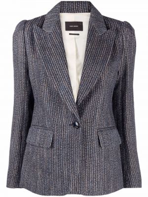 Fiskebeinsmønster stripete lang blazer Isabel Marant blå