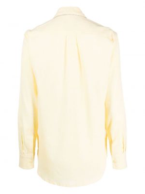 Leinen hemd aus baumwoll mit kristallen Forte Dei Marmi Couture gelb