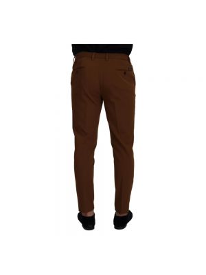 Pantalones chinos de lana skinny Dolce & Gabbana marrón