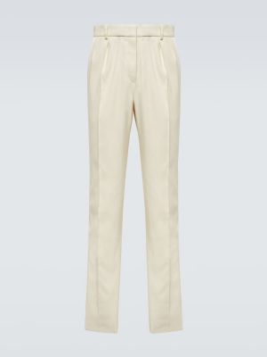 Pantalones de seda Saint Laurent blanco