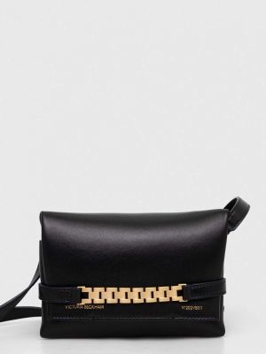 Шкіряна сумка через плече Victoria Beckham чорна