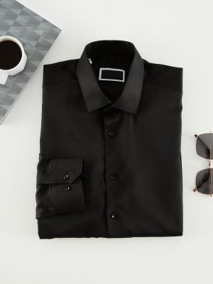 Slim fit priliehavá košeľa Trendyol čierna