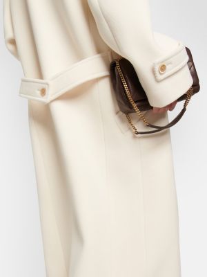 Cappotto di lana oversize Saint Laurent bianco
