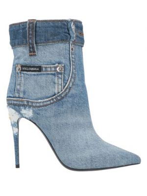 Ankle boots en coton Dolce & Gabbana bleu