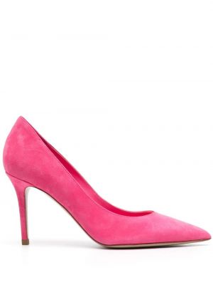 Pantofi cu toc din piele de căprioară Le Silla roz