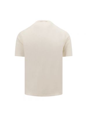 Camisa de lino de cuello redondo Roberto Collina blanco