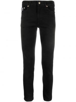 Bombažne slim fit skinny fit kavbojke Versace Jeans Couture črna