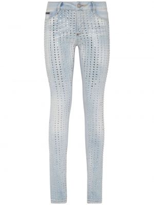 Gestreifte skinny jeans mit kristallen Philipp Plein