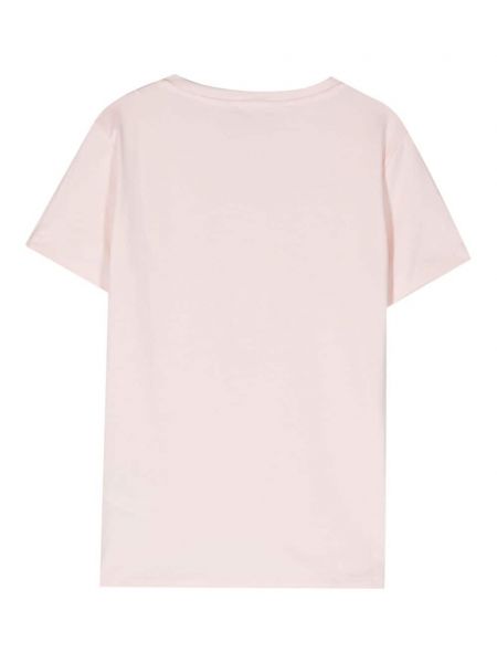 Bavlněné tričko Ea7 Emporio Armani růžové