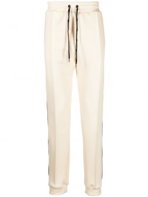 Спортни панталони бродирани със змийски принт Roberto Cavalli бяло