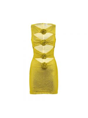 Sukienka mini bez rękawów z kryształkami Giuseppe Di Morabito żółta