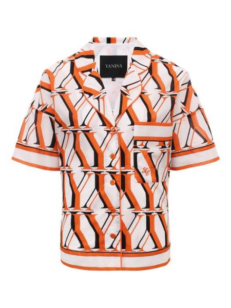 Хлопковая рубашка Yanina оранжевая