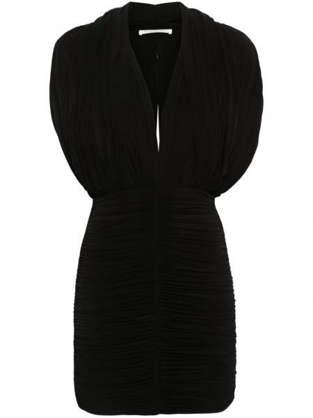 Коктейлна рокля с v-образно деколте Philosophy Di Lorenzo Serafini черно