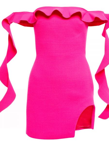 Μάλλινη φόρεμα David Koma ροζ