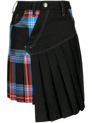Asymetrické kostkované mini sukně Charles Jeffrey Loverboy černé