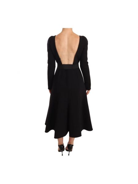 Vestido midi de lana Dolce & Gabbana negro