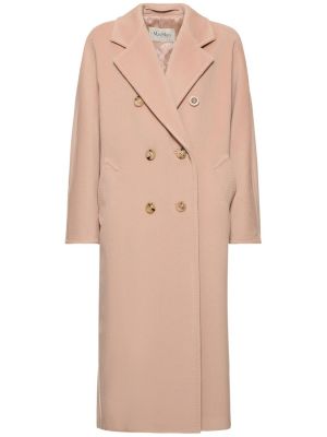 Vlněný kabát Max Mara růžový