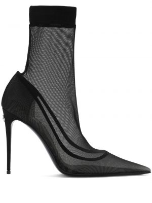 Priehľadné členkové topánky so sieťovinou Dolce & Gabbana čierna