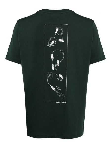 T-shirt en coton à imprimé A.p.c. vert