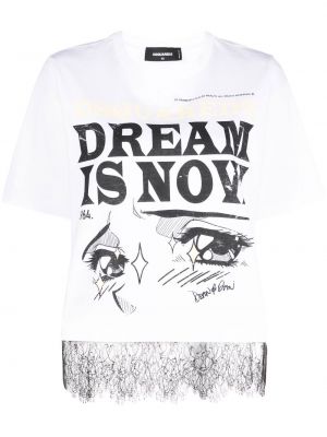 T-shirt avec imprimé slogan à imprimé Dsquared2 blanc