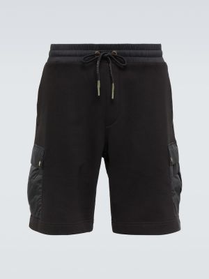 Pantaloni scurți din bumbac Moncler negru