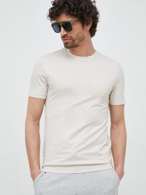 Béžové bavlněné tričko Calvin Klein