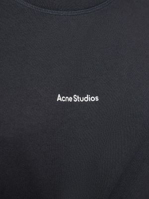 Bavlněné tričko s potiskem jersey Acne Studios černé